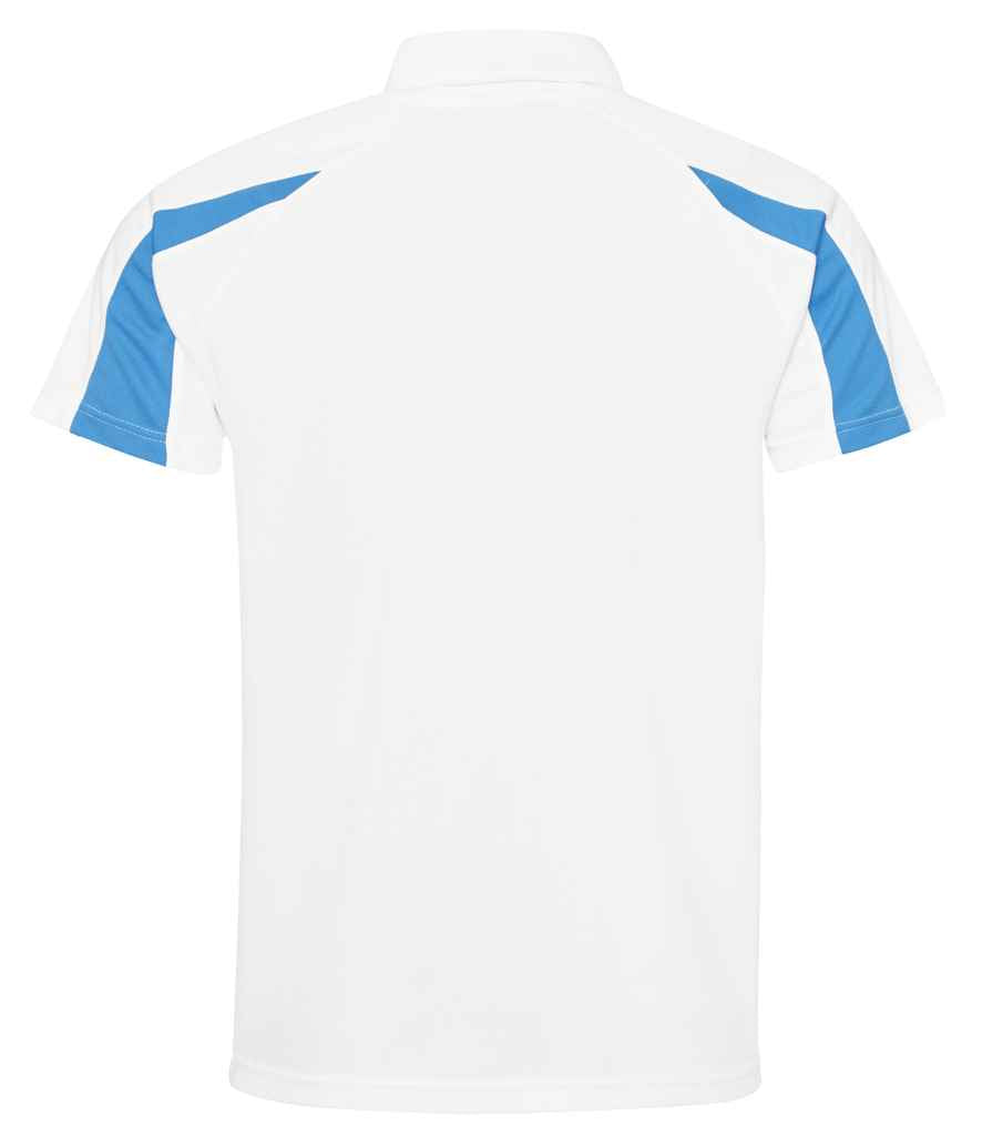Just Cool JC043 Arctic White/Sapphire Blue Back - Ready to be Embroidered and Printed by Custard Workwear - Cheap Personalised and Customised Workwear in Nottinghamshire, Derbyshire and Leicestershire