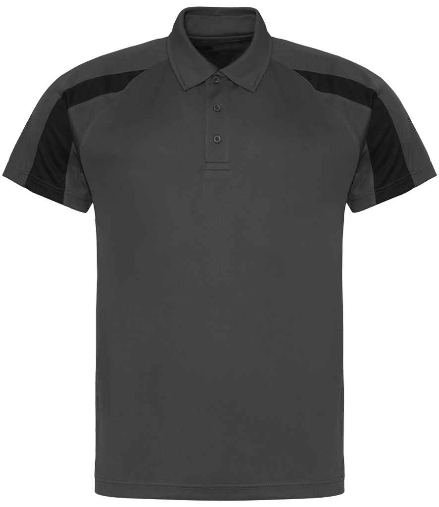 Just Cool JC043 Charcoal/Jet Black Front - Ready to be Embroidered and Printed by Custard Workwear - Cheap Personalised and Customised Workwear in Nottinghamshire, Derbyshire and Leicestershire