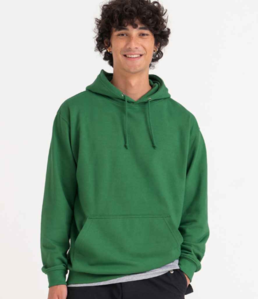 Just Hoods JH001 Cactus Green Model - Ready to be Embroidered and Printed by Custard Workwear - Cheap Personalised and Customised Workwear in Nottinghamshire, Derbyshire and Leicestershire