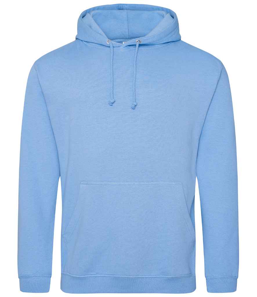 Just Hoods JH001 Cornflower Blue Front - Ready to be Embroidered and Printed by Custard Workwear - Cheap Personalised and Customised Workwear in Nottinghamshire, Derbyshire and Leicestershire