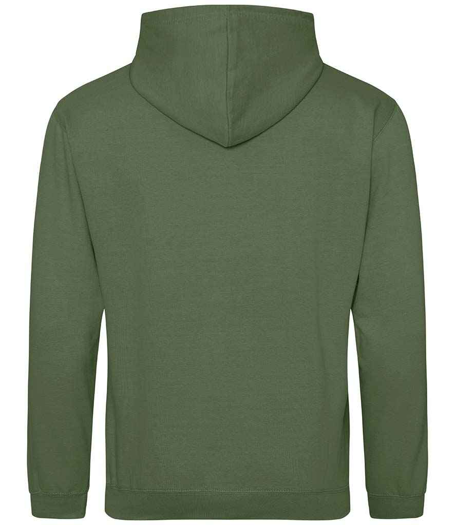 Just Hoods JH001 Earthy Green Back -  Ready to be Embroidered and Printed by Custard Workwear - Cheap Personalised and Customised Workwear in Nottinghamshire, Derbyshire and Leicestershire