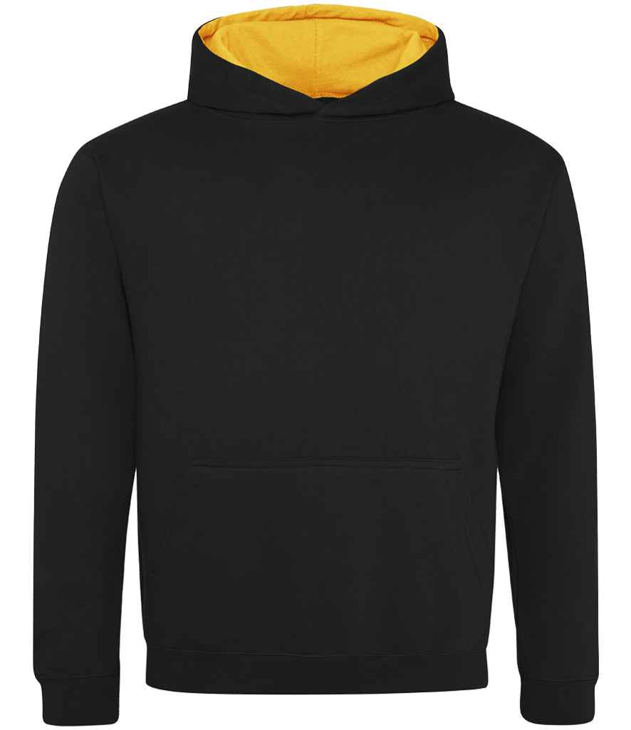 Just Hoods JH003B Jet Black/Gold Front - Ready to be Embroidered and Printed by Custard Workwear - Cheap Personalised and Customised Workwear in Nottinghamshire, Derbyshire and Leicestershire