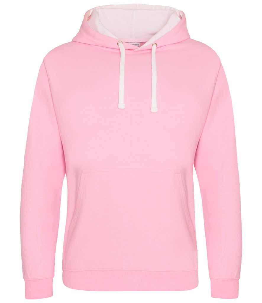 Just Hoods JH003 Baby Pink/Arctic White Front - Ready to be Embroidered and Printed by Custard Workwear - Cheap Personalised and Customised Workwear in Nottinghamshire, Derbyshire and Leicestershire