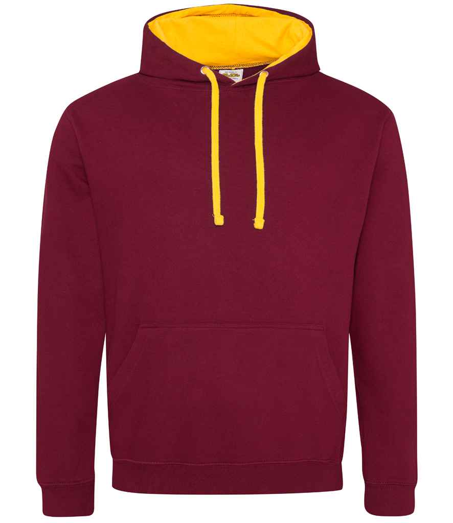 Just Hoods JH003 Burgundy/Gold Front - Ready to be Embroidered and Printed by Custard Workwear - Cheap Personalised and Customised Workwear in Nottinghamshire, Derbyshire and Leicestershire