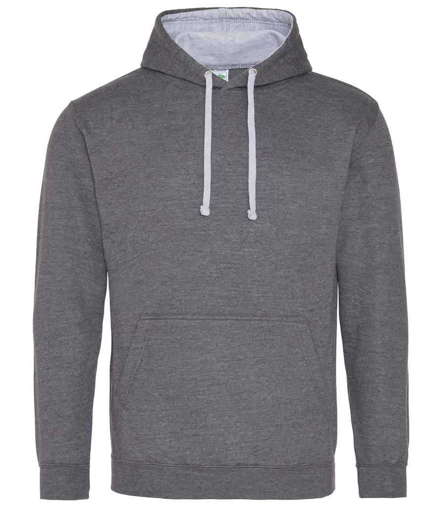 Just Hoods JH003 Charcoal/Heather Grey Front - Ready to be Embroidered and Printed by Custard Workwear - Cheap Personalised and Customised Workwear in Nottinghamshire, Derbyshire and Leicestershire
