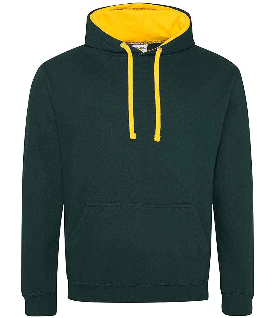 Just Hoods JH003 Forest Green/Gold Front - Ready to be Embroidered and Printed by Custard Workwear - Cheap Personalised and Customised Workwear in Nottinghamshire, Derbyshire and Leicestershire