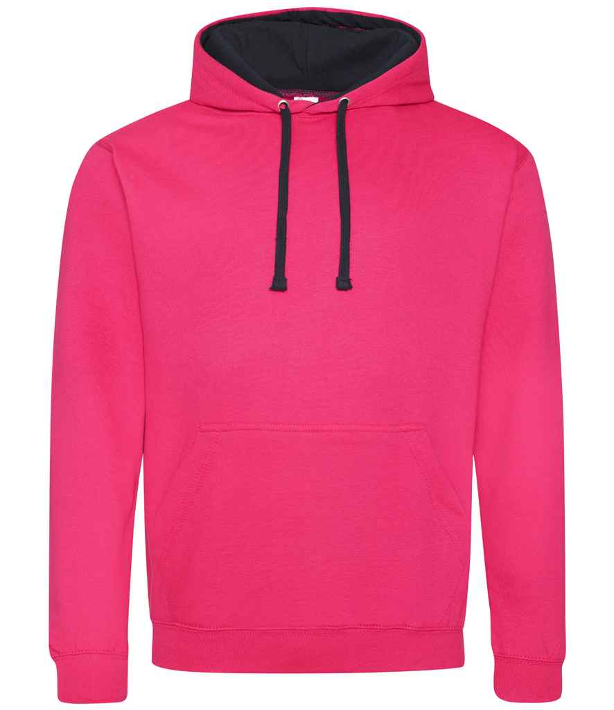 Just Hoods JH003 Hot Pink/French Navy Front - Ready to be Embroidered and Printed by Custard Workwear - Cheap Personalised and Customised Workwear in Nottinghamshire, Derbyshire and Leicestershire