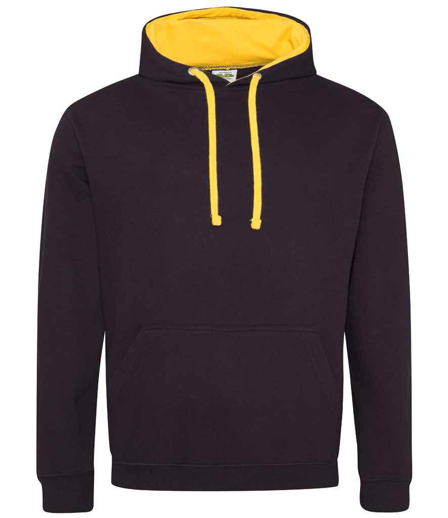 Just Hoods JH003 Jet Black/Gold Front - Ready to be Embroidered and Printed by Custard Workwear - Cheap Personalised and Customised Workwear in Nottinghamshire, Derbyshire and Leicestershire
