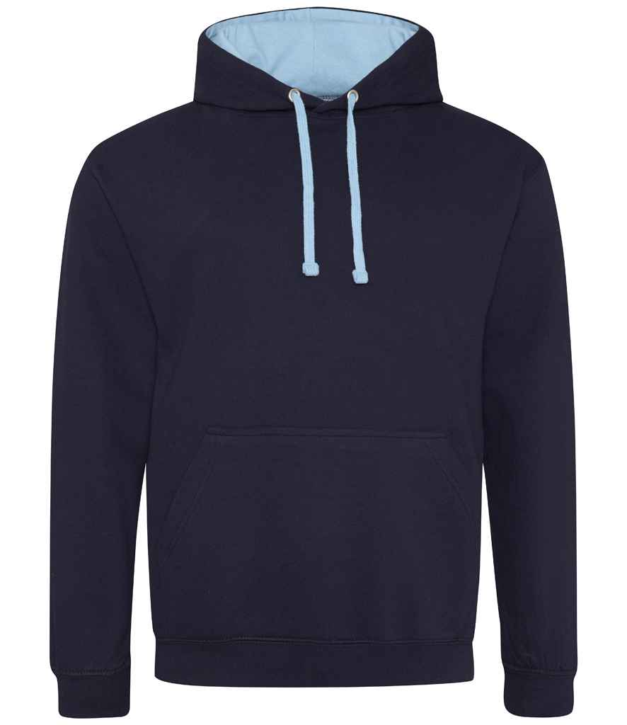 Just Hoods JH003 New French Navy/Sky Blue Front - Ready to be Embroidered and Printed by Custard Workwear - Cheap Personalised and Customised Workwear in Nottinghamshire, Derbyshire and Leicestershire
