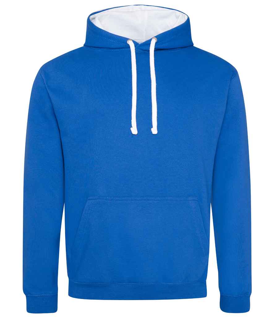 Just Hoods JH003 Royal Blue/Arctic White Front - Ready to be Embroidered and Printed by Custard Workwear - Cheap Personalised and Customised Workwear in Nottinghamshire, Derbyshire and Leicestershire