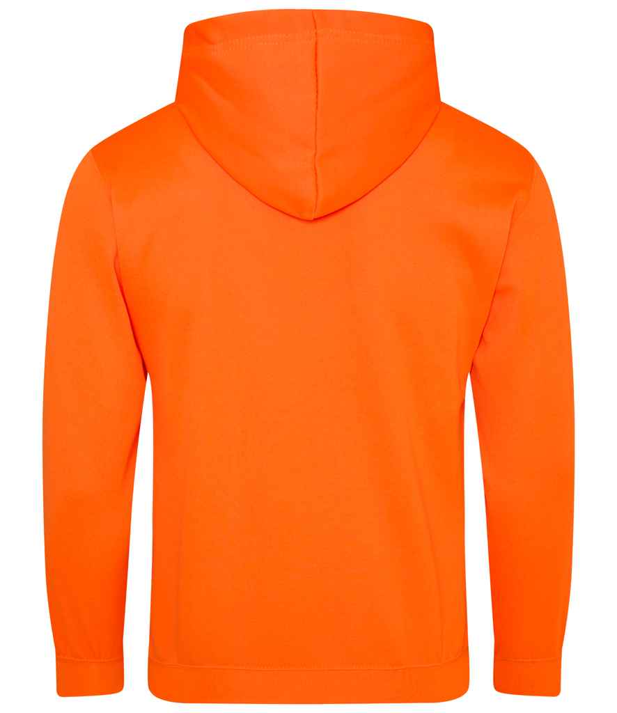 Just Hoods JH004 Electric Orange Back - Ready to be Embroidered and Printed by Custard Workwear - Cheap Personalised and Customised Workwear in Nottinghamshire, Derbyshire and Leicestershire