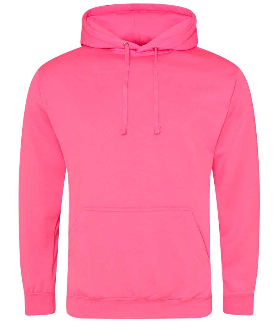 Just Hoods JH004 Electric Pink Front - Ready to be Embroidered and Printed by Custard Workwear - Cheap Personalised and Customised Workwear in Nottinghamshire, Derbyshire and Leicestershire
