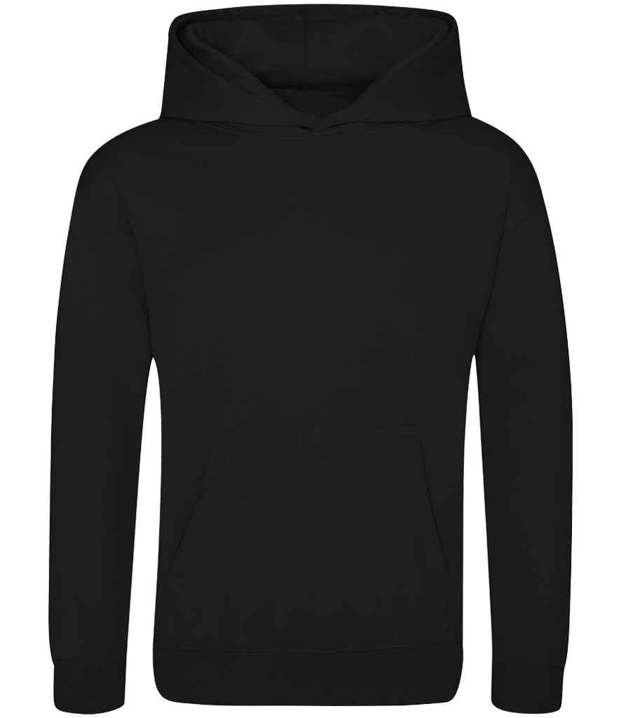 Just Hoods JH006B Jet Black Front - Ready to be Embroidered and Printed by Custard Workwear - Cheap Personalised and Customised Workwear in Nottinghamshire, Derbyshire and Leicestershire