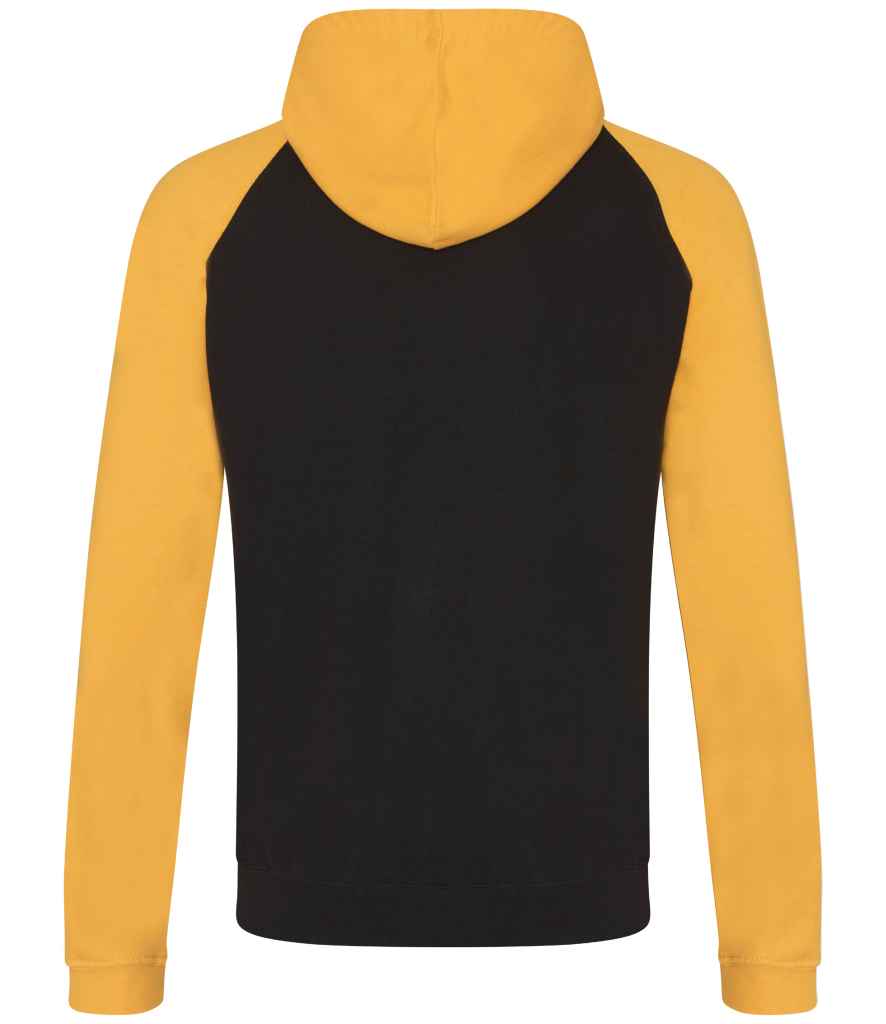 Just Hoods JH009 Jet Black/Gold Back - Ready to be Embroidered and Printed by Custard Workwear - Cheap Personalised and Customised Workwear in Nottinghamshire, Derbyshire and Leicestershire