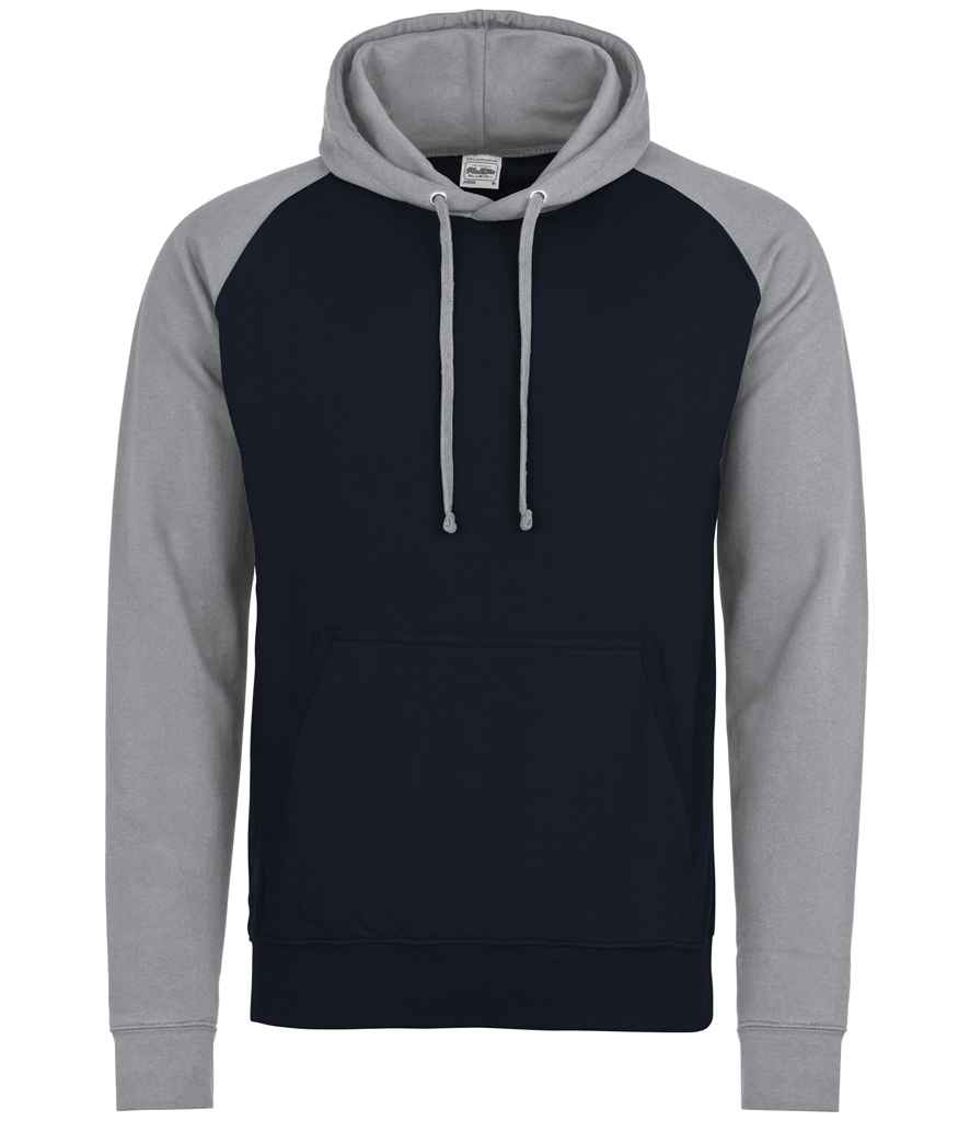 Just Hoods JH009 Oxford Navy/Heather Grey Front -  Ready to be Embroidered and Printed by Custard Workwear - Cheap Personalised and Customised Workwear in Nottinghamshire, Derbyshire and Leicestershire