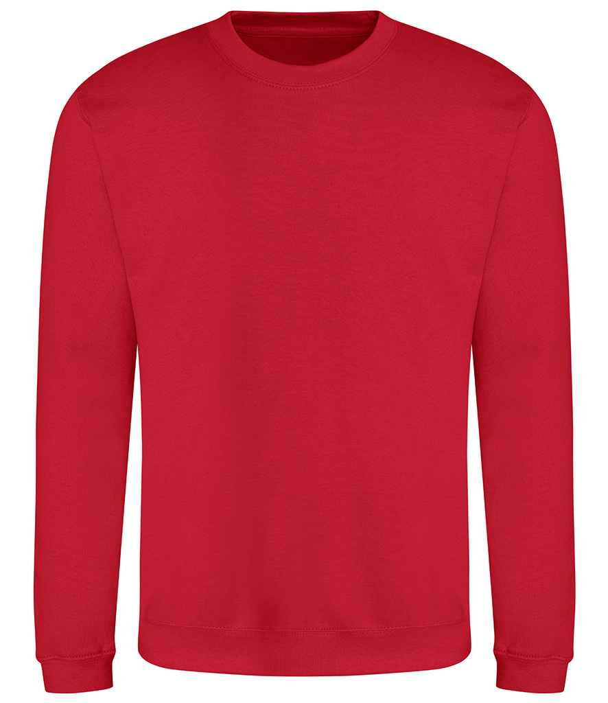 Just Hoods JH030 Fire Red Front - Ready to be Embroidered and Printed by Custard Workwear - Cheap Personalised and Customised Workwear in Nottinghamshire, Derbyshire and Leicestershire