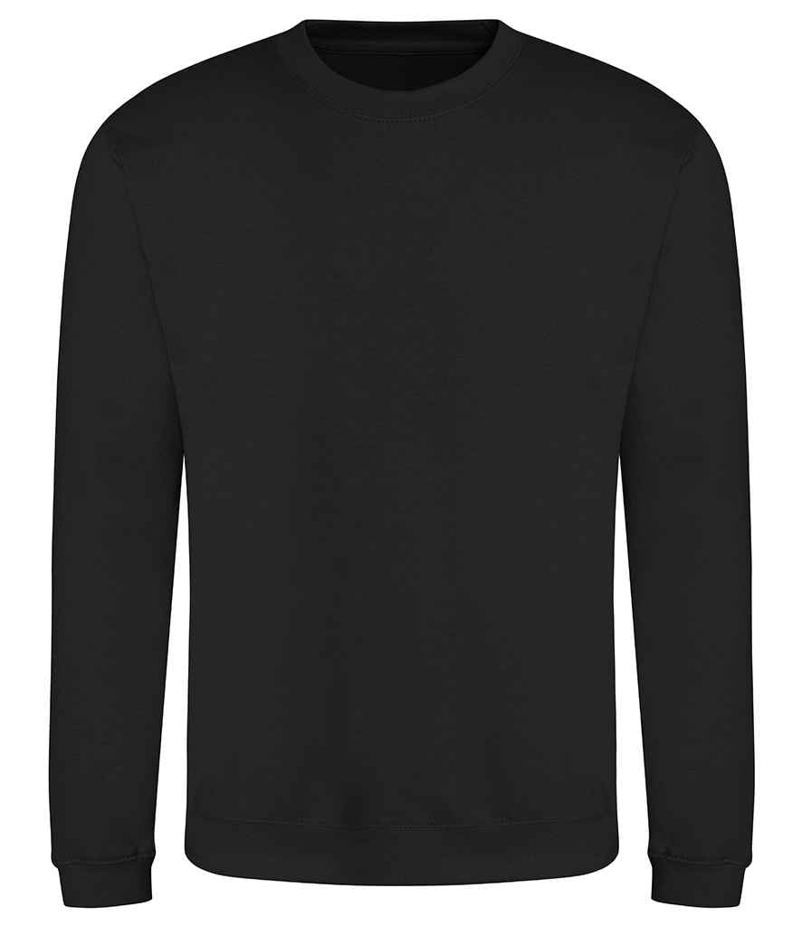 Just Hoods JH030 Jet Black Front - Ready to be Embroidered and Printed by Custard Workwear - Cheap Personalised and Customised Workwear in Nottinghamshire, Derbyshire and Leicestershire