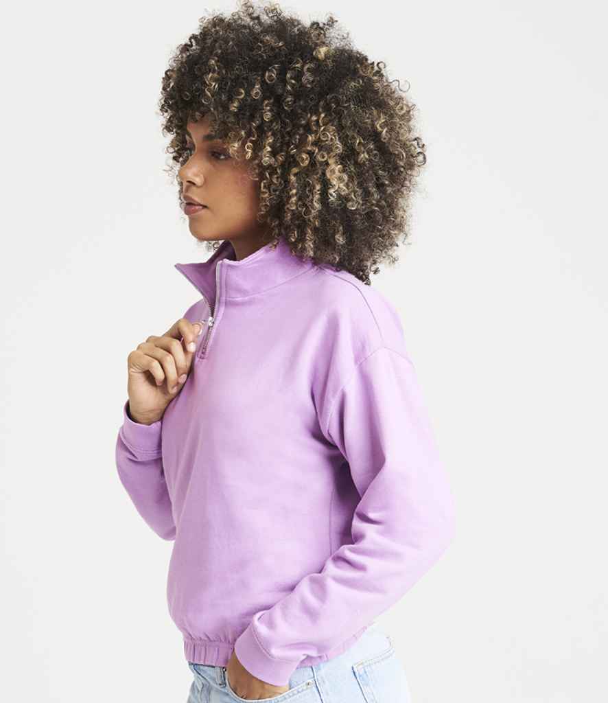 Just Hoods JH037 Lavender Model - Ready to be Embroidered and Printed by Custard Workwear - Cheap Personalised and Customised Workwear in Nottinghamshire, Derbyshire and Leicestershire