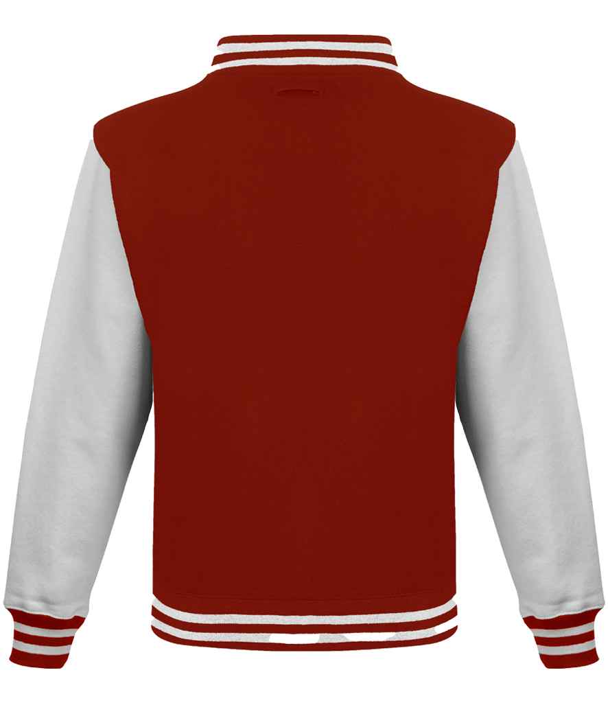 Just Hoods JH043 Fire Red/White Back - Ready to be Embroidered and Printed by Custard Workwear - Cheap Personalised and Customised Workwear in Nottinghamshire, Derbyshire and Leicestershire