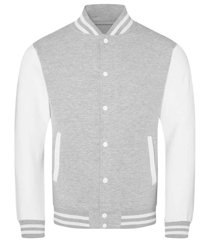 Just Hoods JH043 Heather Grey/White Front - Ready to be Embroidered and Printed by Custard Workwear - Cheap Personalised and Customised Workwear in Nottinghamshire, Derbyshire and Leicestershire