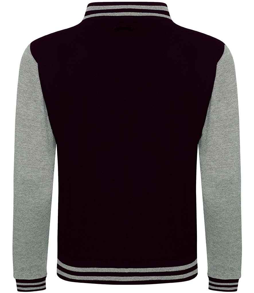 Just Hoods JH043 Jet Black/Heather Grey Back - Ready to be Embroidered and Printed by Custard Workwear - Cheap Personalised and Customised Workwear in Nottinghamshire, Derbyshire and Leicestershire