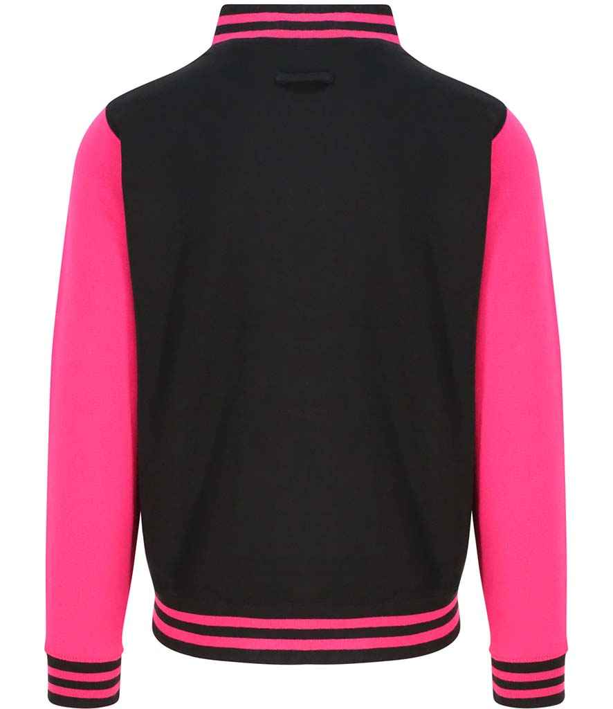 Just Hoods JH043 Jet Black/Hot Pink Back - Ready to be Embroidered and Printed by Custard Workwear - Cheap Personalised and Customised Workwear in Nottinghamshire, Derbyshire and Leicestershire