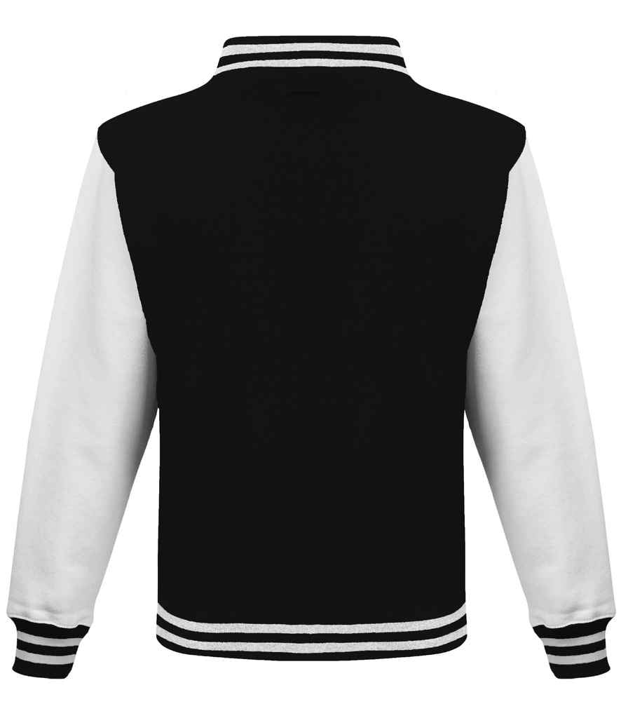 Just Hoods JH043 Jet Black/White Back - Ready to be Embroidered and Printed by Custard Workwear - Cheap Personalised and Customised Workwear in Nottinghamshire, Derbyshire and Leicestershire