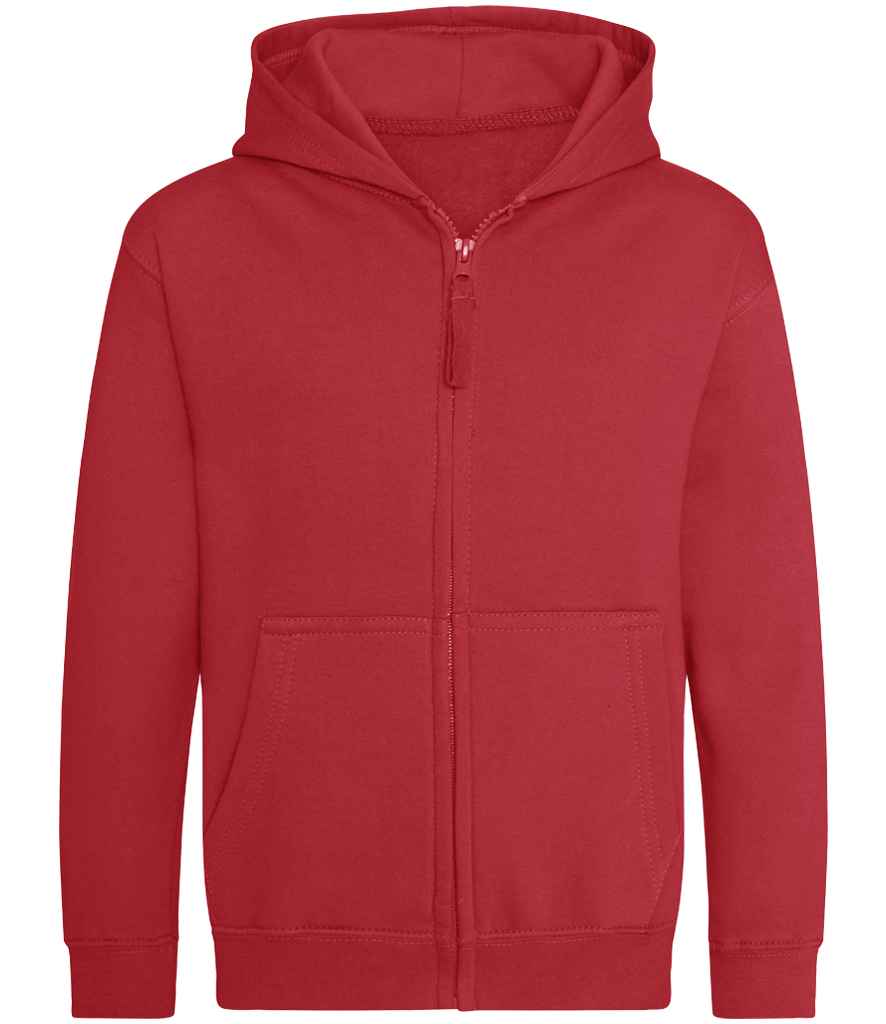 Just Hoods JH050B Fire Red Front - Ready to be Embroidered and Printed by Custard Workwear - Cheap Personalised and Customised Workwear in Nottinghamshire, Derbyshire and Leicestershire
