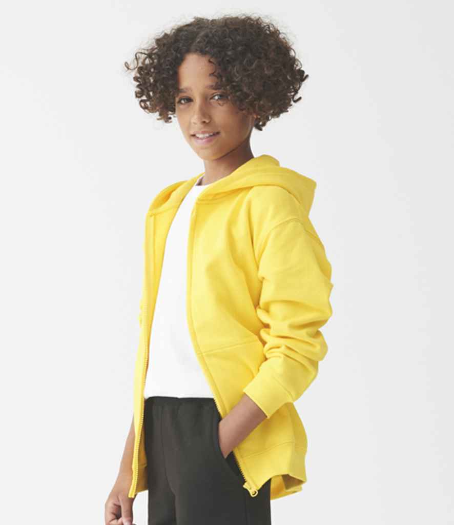 Just Hoods JH050B Sun Yellow Model - Ready to be Embroidered and Printed by Custard Workwear - Cheap Personalised and Customised Workwear in Nottinghamshire, Derbyshire and Leicestershire