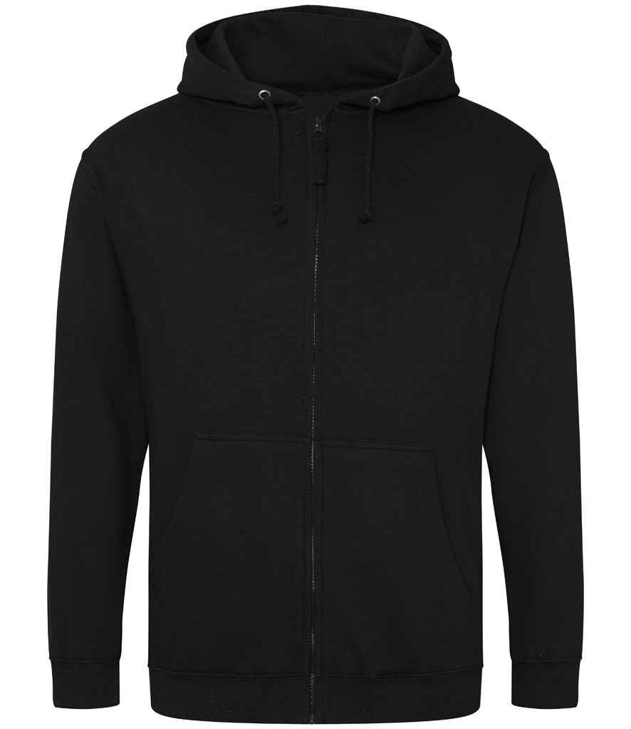 Just Hoods JH050 Deep Black Front - Ready to be Embroidered and Printed by Custard Workwear - Cheap Personalised and Customised Workwear in Nottinghamshire, Derbyshire and Leicestershire