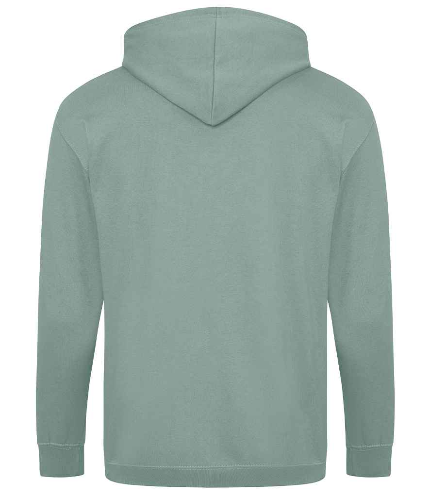 Just Hoods JH050 Dusty Green Back - Ready to be Embroidered and Printed by Custard Workwear - Cheap Personalised and Customised Workwear in Nottinghamshire, Derbyshire and Leicestershire