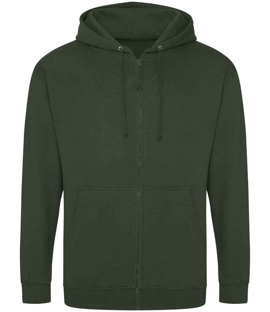 Just Hoods JH050 Forest Green Front - Ready to be Embroidered and Printed by Custard Workwear - Cheap Personalised and Customised Workwear in Nottinghamshire, Derbyshire and Leicestershire