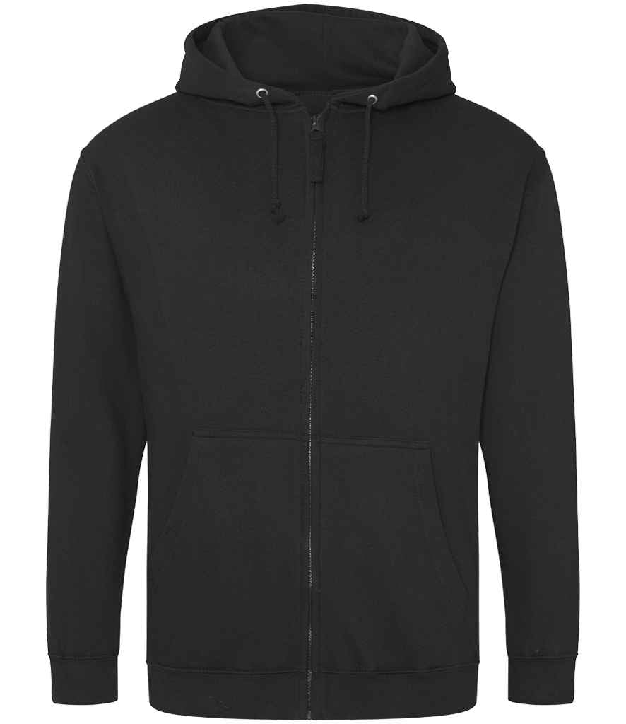 Just Hoods JH050 Jet Black Front - Ready to be Embroidered and Printed by Custard Workwear - Cheap Personalised and Customised Workwear in Nottinghamshire, Derbyshire and Leicestershire