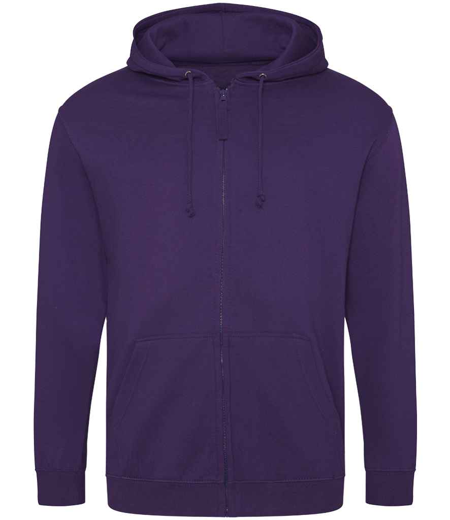Just Hoods JH050 Purple Front - Ready to be Embroidered and Printed by Custard Workwear - Cheap Personalised and Customised Workwear in Nottinghamshire, Derbyshire and Leicestershire