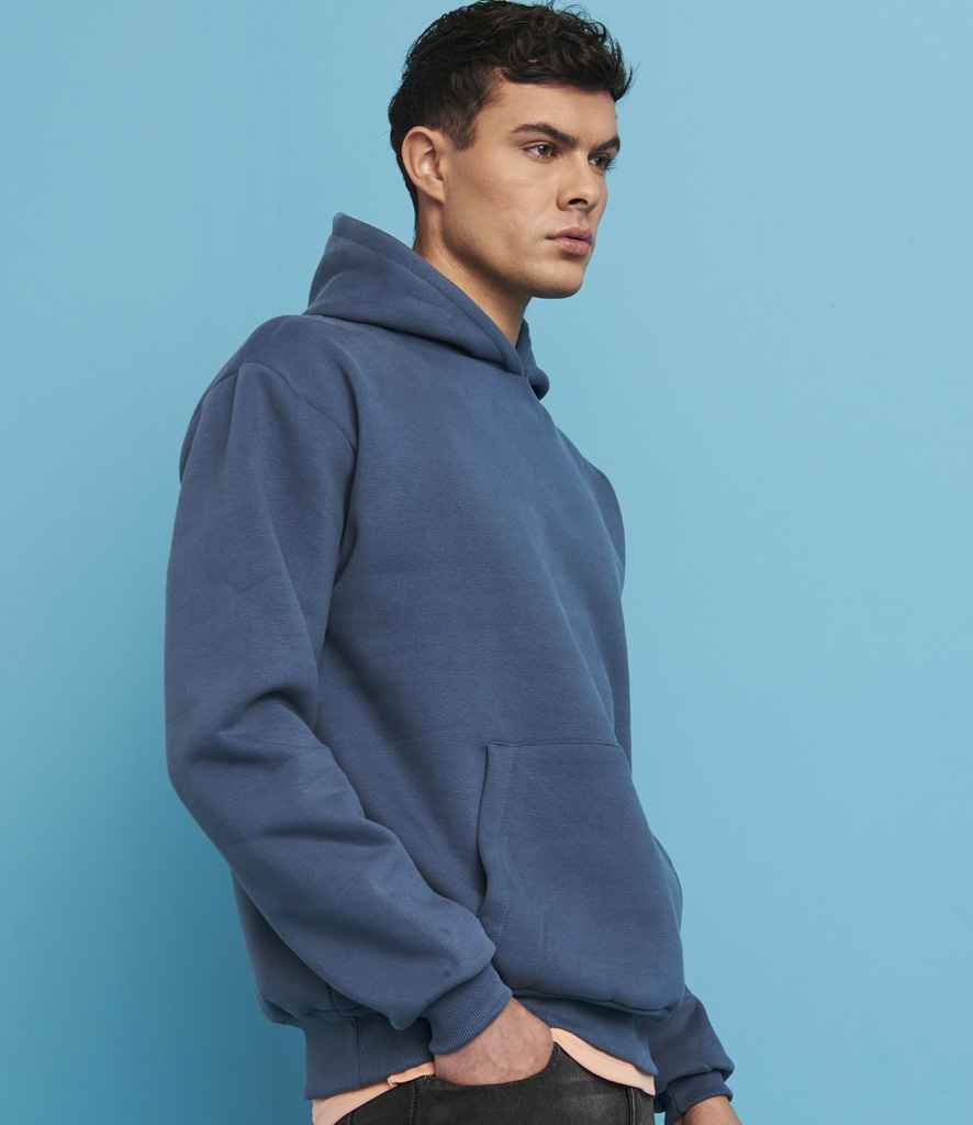 Just Hoods JH120 Airforce Blue Model - Ready to be Embroidered and Printed by Custard Workwear - Cheap Personalised and Customised Workwear in Nottinghamshire, Derbyshire and Leicestershire