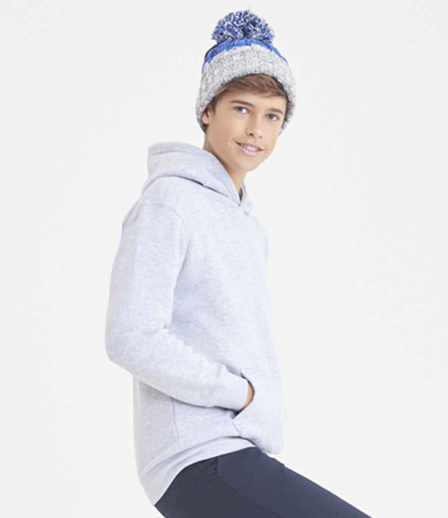 Just Hoods JH201B Heather grey Model -  Ready to be Embroidered and Printed by Custard Workwear - Cheap Personalised and Customised Workwear in Nottinghamshire, Derbyshire and Leicestershire