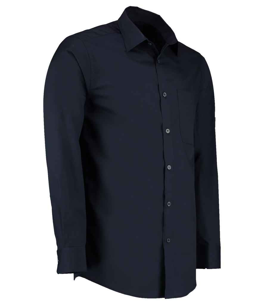 Kustom Kit K142 Dark Navy Left - Ready to be Printed by Custard Workwear - Cheap Personalised and Customised Workwear in Nottinghamshire, Derbyshire and Leicestershire