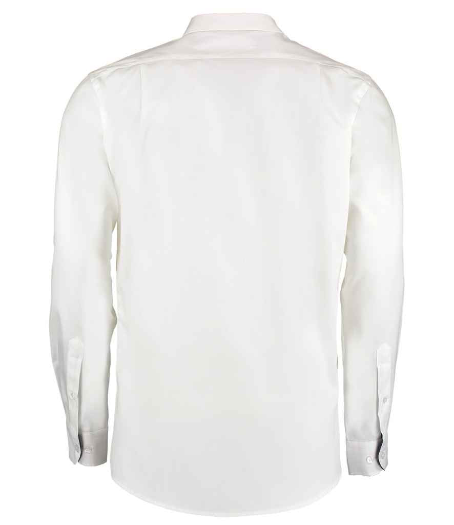 Kustom Kit K190 White/Navy Back - Ready to be Embroidered and Printed by Custard Workwear - Cheap Personalised and Customised Workwear in Nottinghamshire, Derbyshire and Leicestershire