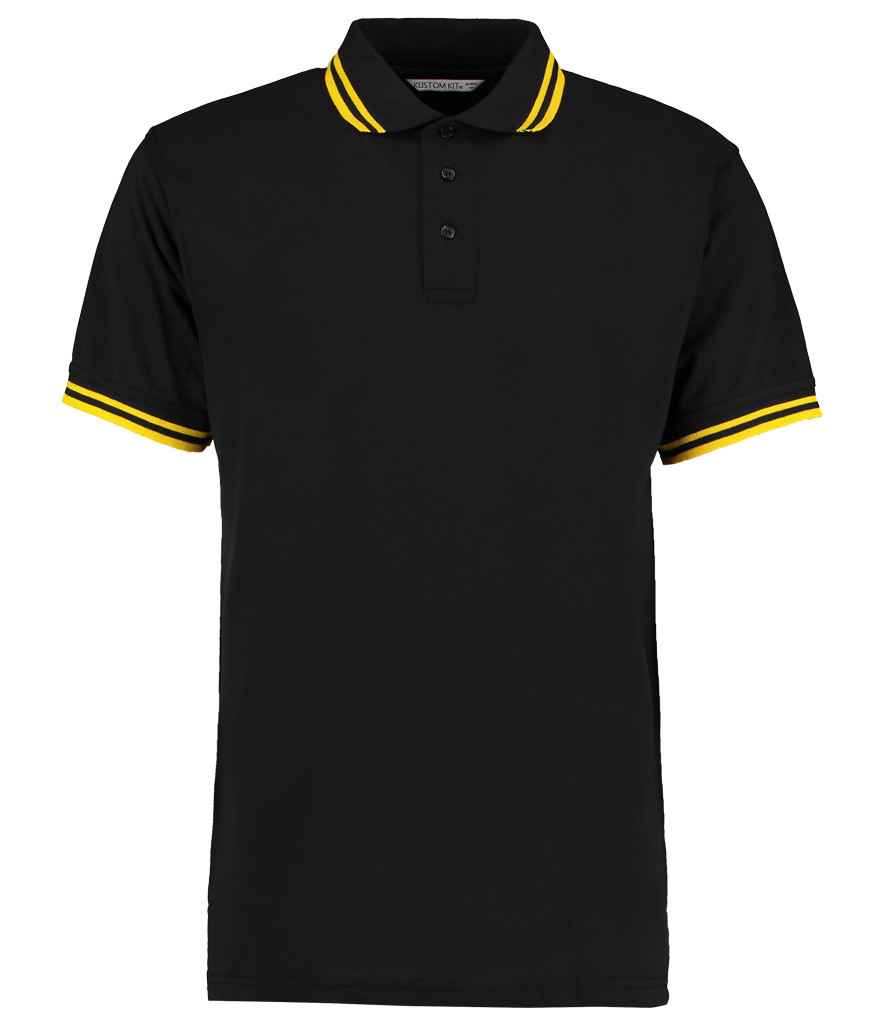 Kustom Kit K409 Black/Yellow Front - Ready to be Embroidered and Printed by Custard Workwear - Cheap Personalised and Customised Workwear in Nottinghamshire, Derbyshire and Leicestershire