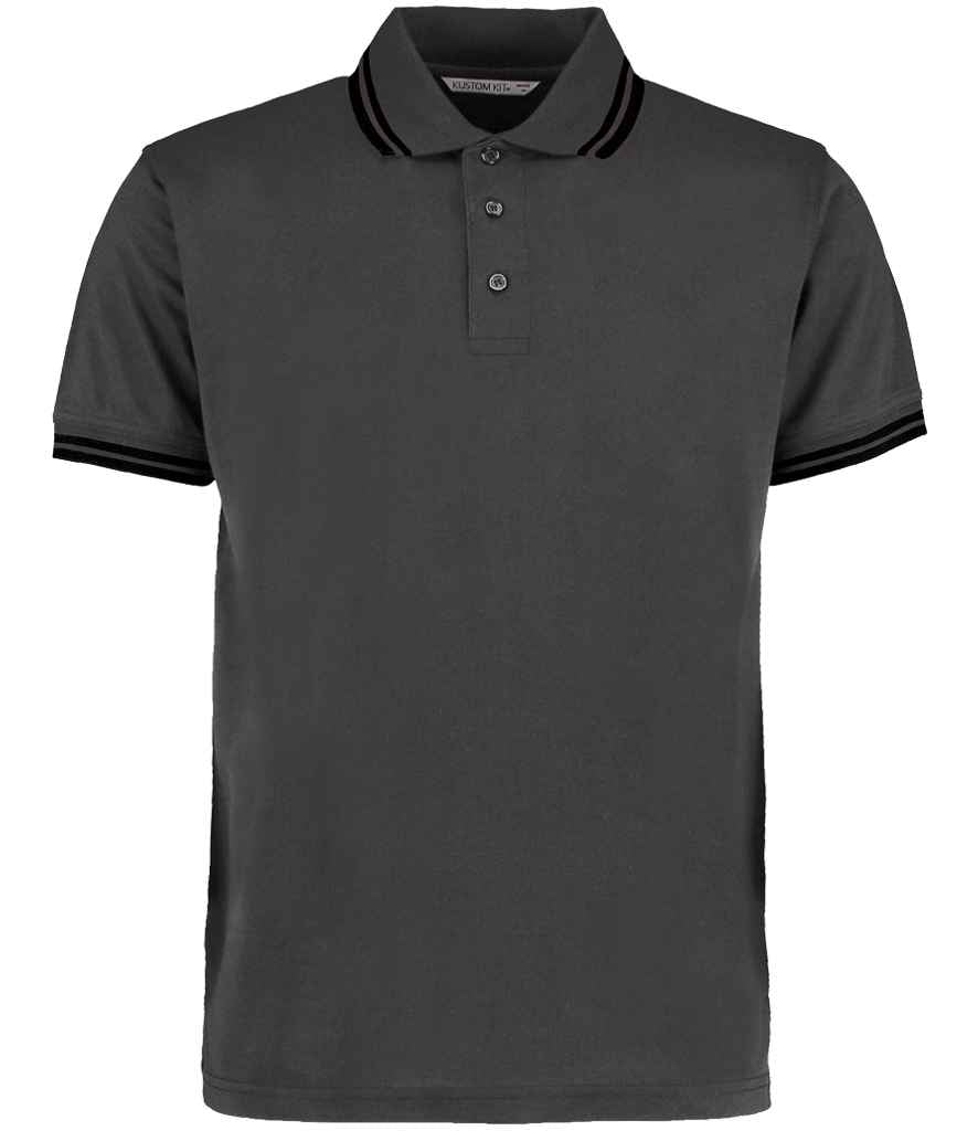 Kustom Kit K409 Charcoal/Black Front - Ready to be Embroidered and Printed by Custard Workwear - Cheap Personalised and Customised Workwear in Nottinghamshire, Derbyshire and Leicestershire