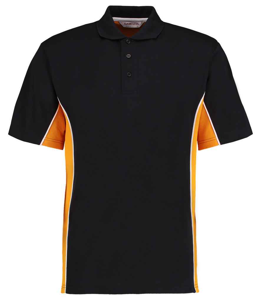 Kustom Kit K475 Black/Gold Front - Ready to be Embroidered and Printed by Custard Workwear - Cheap Personalised and Customised Workwear in Nottinghamshire, Derbyshire and Leicestershire