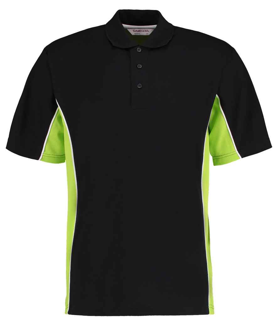 Kustom Kit K475 Black/Lime Green Front - Ready to be Embroidered and Printed by Custard Workwear - Cheap Personalised and Customised Workwear in Nottinghamshire, Derbyshire and Leicestershire