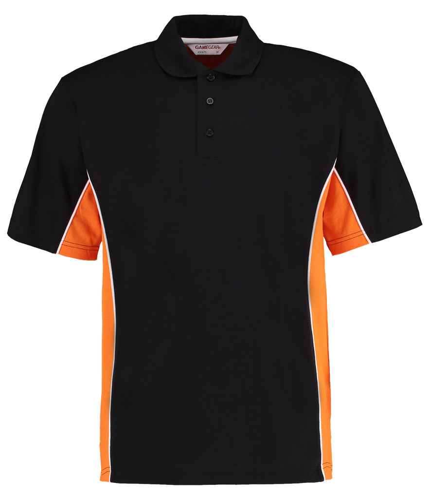 Kustom Kit K475 Black/Orange Front - Ready to be Embroidered and Printed by Custard Workwear - Cheap Personalised and Customised Workwear in Nottinghamshire, Derbyshire and Leicestershire