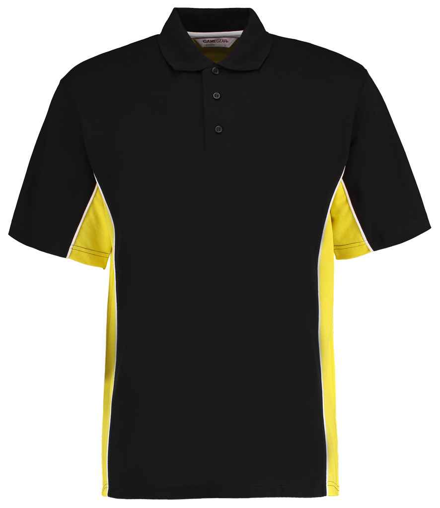 Kustom Kit K475 Black/Yellow Front - Ready to be Embroidered and Printed by Custard Workwear - Cheap Personalised and Customised Workwear in Nottinghamshire, Derbyshire and Leicestershire