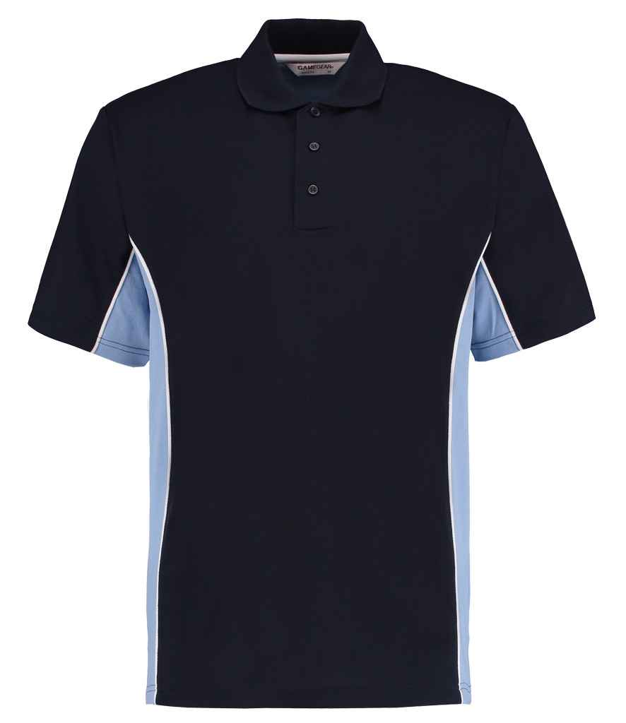 Kustom Kit K475 Navy/Light Blue Front - Ready to be Embroidered and Printed by Custard Workwear - Cheap Personalised and Customised Workwear in Nottinghamshire, Derbyshire and Leicestershire