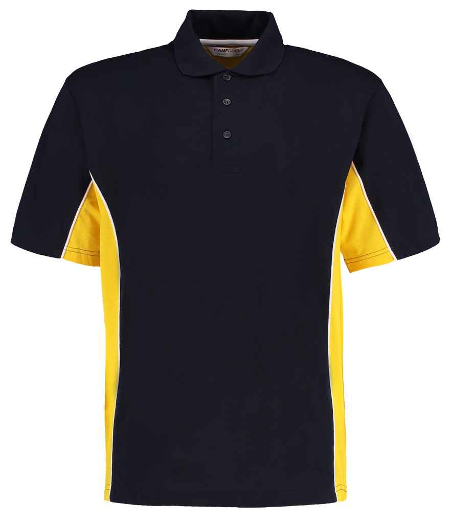 Kustom Kit K475 Navy/Mid Yellow Front - Ready to be Embroidered and Printed by Custard Workwear - Cheap Personalised and Customised Workwear in Nottinghamshire, Derbyshire and Leicestershire