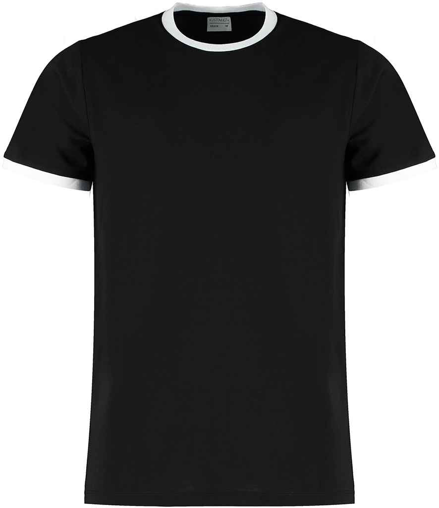 Kustom Kit K508 Black/White Front - Ready to be Printed by Custard Workwear - Cheap Personalised and Customised Workwear in Nottinghamshire, Derbyshire and Leicestershire