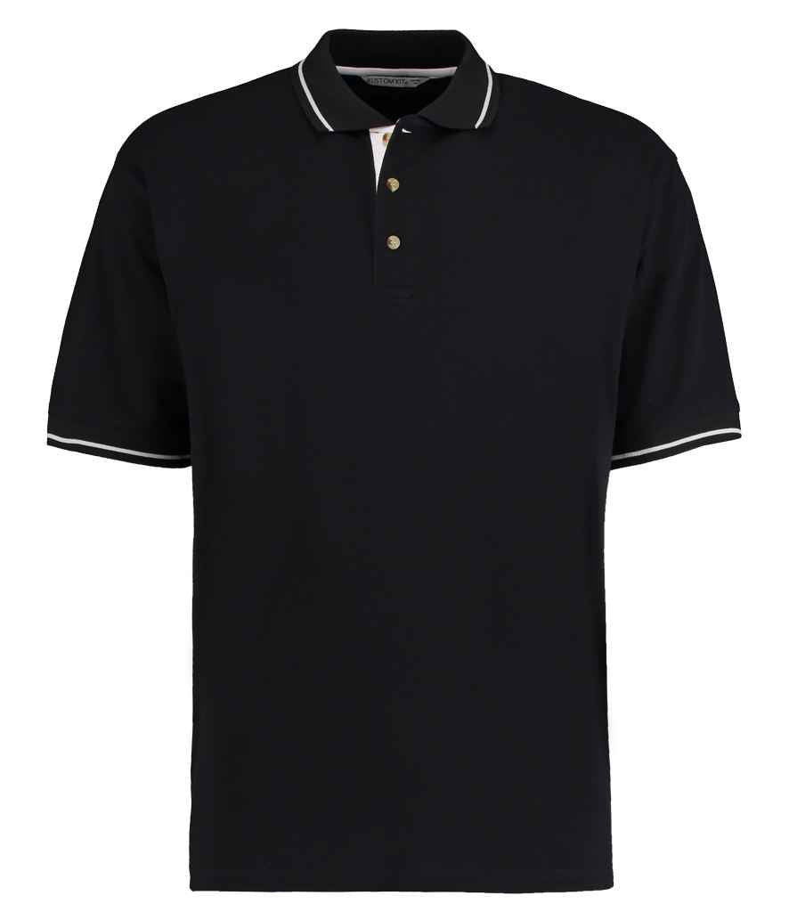 Kustom Kit K606 Black/White Front - Ready to be Embroidered and Printed by Custard Workwear - Cheap Personalised and Customised Workwear in Nottinghamshire, Derbyshire and Leicestershire