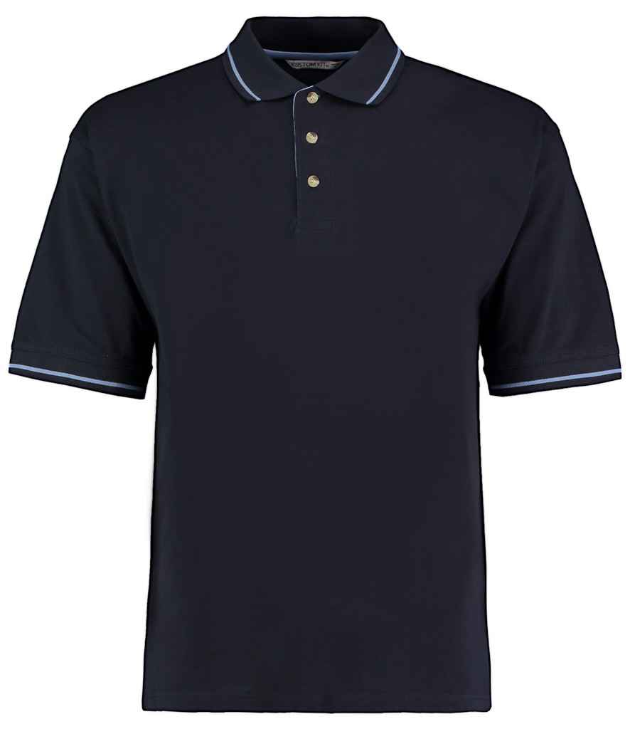 Kustom Kit K606 Navy/Light Blue Front - Ready to be Embroidered and Printed by Custard Workwear - Cheap Personalised and Customised Workwear in Nottinghamshire, Derbyshire and Leicestershire