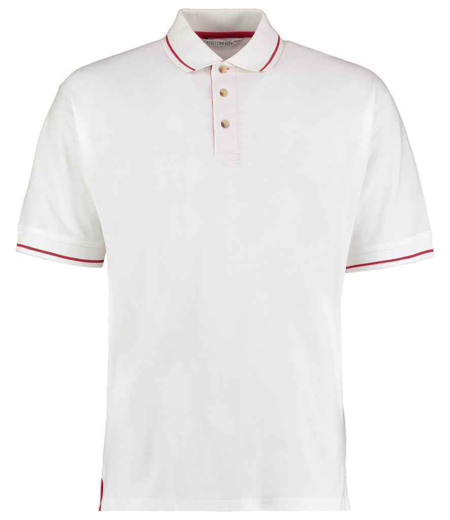 Kustom Kit K606 White/Red Front - Ready to be Embroidered and Printed by Custard Workwear - Cheap Personalised and Customised Workwear in Nottinghamshire, Derbyshire and Leicestershire